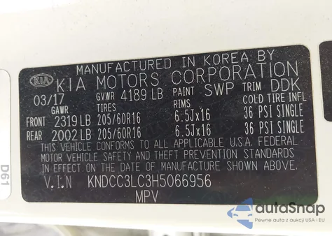 2017 Kia Niro from USA, damaged, VIN KNDCC3LC3H5066956